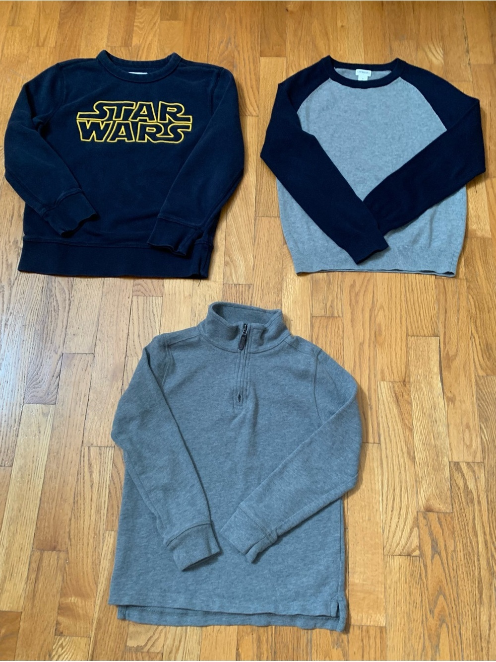 Boys 8 Gap Star Wars Sweatshirt, Crewcuts Sweater & Quarter-Zip Sweatshirt